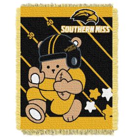 Southern Mississippi OFFICIAL Collegiate "Half Court" Baby Woven Jacquard Throw