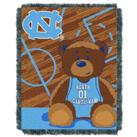 UNC OFFICIAL Collegiate "Half Court" Baby Woven Jacquard Throw