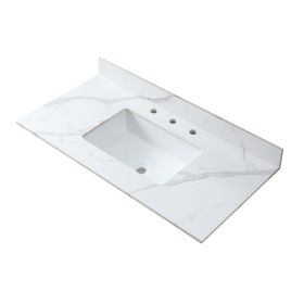 Montary 43x22inch bathroom vantiy top sintered stone carrara gold with 3 faucet hole for bathroom cabinet